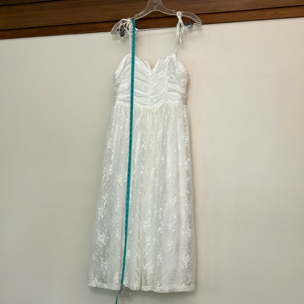 Lulus Lined Tie Spaghetti Strap Midi Dress XL with floral lace
